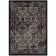 Ornate turkish vintage area rug in dark brown and silver blue by Modway additional picture 2