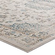 Distressed vintage persian medallion area rug in teal and beige by Modway additional picture 6