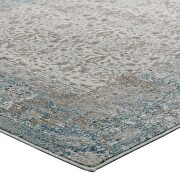 Distressed vintage floral lattice area rug in teal, brown and beige by Modway additional picture 6