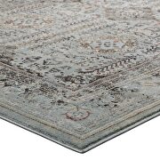 Distressed vintage floral lattice area rug in brown and silver blue by Modway additional picture 5