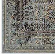 Distressed vintage floral lattice area rug in brown and silver blue by Modway additional picture 7