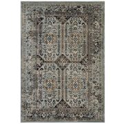 Brown and silver blue distressed vintage floral lattice area rug by Modway additional picture 8