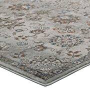 Distressed vintage floral lattice area rug in silver blue/ beige and brown by Modway additional picture 4