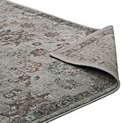 Distressed vintage floral lattice area rug in silver blue/ beige and brown by Modway additional picture 5