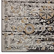 Distressed diamond floral lattice area rug in black and beige by Modway additional picture 7