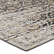 Black and beige distressed diamond floral lattice area rug by Modway additional picture 4