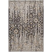 Black and beige distressed diamond floral lattice area rug by Modway additional picture 8