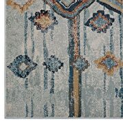 Distressed moroccan tribal abstract diamond area rug in silver blue, beige and brown by Modway additional picture 7