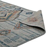 Silver blue, beige and brown distressed moroccan tribal abstract diamond area rug by Modway additional picture 6