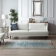 Distressed contemporary floral lattice area rug in teal, beige and brown by Modway additional picture 3