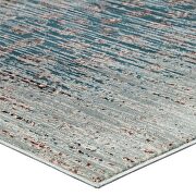 Teal, beige and brown distressed contemporary floral lattice area rug by Modway additional picture 4