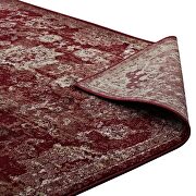 Distressed floral persian medallion area rug in burgundy and beige by Modway additional picture 6