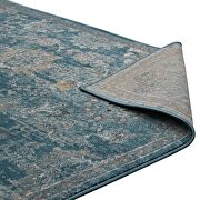 Distressed floral persian medallion area rug in silver blue, teal and beige by Modway additional picture 5