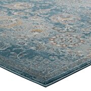 Silver blue, teal and beige distressed floral persian medallion area rug by Modway additional picture 4