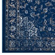 Distressed vintage persian medallion area rug in moroccan blue, beige and ivory by Modway additional picture 3