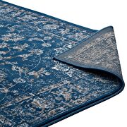 Distressed vintage persian medallion area rug in moroccan blue, beige and ivory by Modway additional picture 5