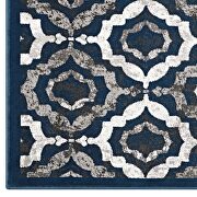 Rustic vintage moroccan trellis area rug in ivory, moroccan blue and brown by Modway additional picture 6