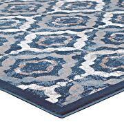 Rustic vintage moroccan trellis area rug in ivory, moroccan blue and beige by Modway additional picture 2
