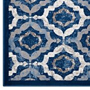 Rustic vintage moroccan trellis area rug in ivory, moroccan blue and beige by Modway additional picture 6