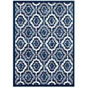 Rustic vintage moroccan trellis area rug in ivory, moroccan blue and beige by Modway additional picture 7