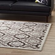 Brown, beige and ivory rustic vintage moroccan trellis area rug by Modway additional picture 3