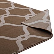 Chain link transitional trellis area rug in dark tan and beige by Modway additional picture 5
