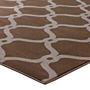 Dark tan and beige chain link transitional trellis area rug by Modway additional picture 4