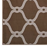Dark tan and beige chain link transitional trellis area rug by Modway additional picture 6