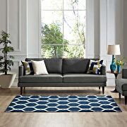 Chain link transitional trellis area rug in moroccan blue and ivory by Modway additional picture 2