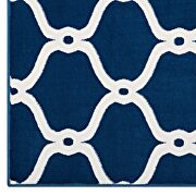 Chain link transitional trellis area rug in moroccan blue and ivory by Modway additional picture 6