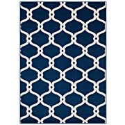 Moroccan blue and ivory chain link transitional trellis area rug by Modway additional picture 7