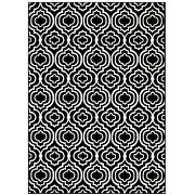 Transitional moroccan trellis area rug in black and white by Modway additional picture 2