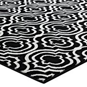 Transitional moroccan trellis area rug in black and white by Modway additional picture 4