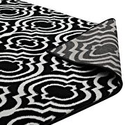Transitional moroccan trellis area rug in black and white by Modway additional picture 5