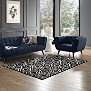 Transitional moroccan trellis area rug in black and white by Modway additional picture 7