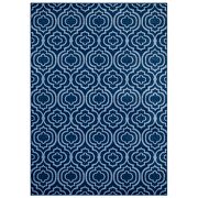 Transitional moroccan trellis area rug in moroccan blue and light blue by Modway additional picture 2