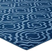 Transitional moroccan trellis area rug in moroccan blue and light blue by Modway additional picture 4