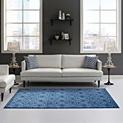 Moroccan blue and light blue transitional moroccan trellis area rug by Modway additional picture 4