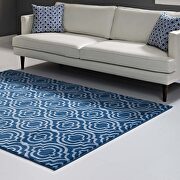 Moroccan blue and light blue transitional moroccan trellis area rug by Modway additional picture 5