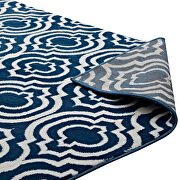 Transitional moroccan trellis area rug in morcoccan blue and ivory by Modway additional picture 4