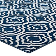 Transitional moroccan trellis area rug in morcoccan blue and ivory by Modway additional picture 5