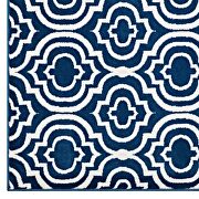 Transitional moroccan trellis area rug in morcoccan blue and ivory by Modway additional picture 6