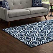 Morcoccan blue and ivory transitional moroccan trellis area rug by Modway additional picture 2