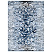 Moroccan blue distressed floral lattice contemporary area rug by Modway additional picture 7