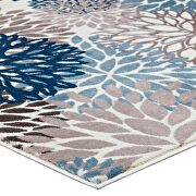 Blue, brown and beige vintage classic abstract floral area rug by Modway additional picture 5