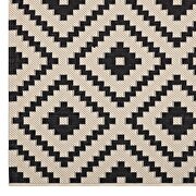 Geometric diamond trellis indoor and outdoor area rug in black/ beige by Modway additional picture 8