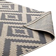 Geometric diamond trellis indoor and outdoor area rug in gray and beige by Modway additional picture 5