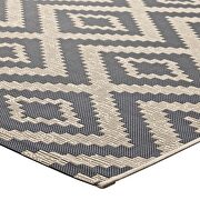 Geometric diamond trellis indoor and outdoor area rug in gray and beige by Modway additional picture 6