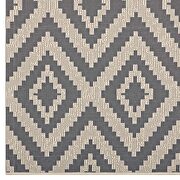 Geometric diamond trellis indoor and outdoor area rug in gray and beige by Modway additional picture 7