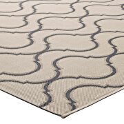 Wave abstract trellis indoor and outdoor area rug in beige and gray by Modway additional picture 5